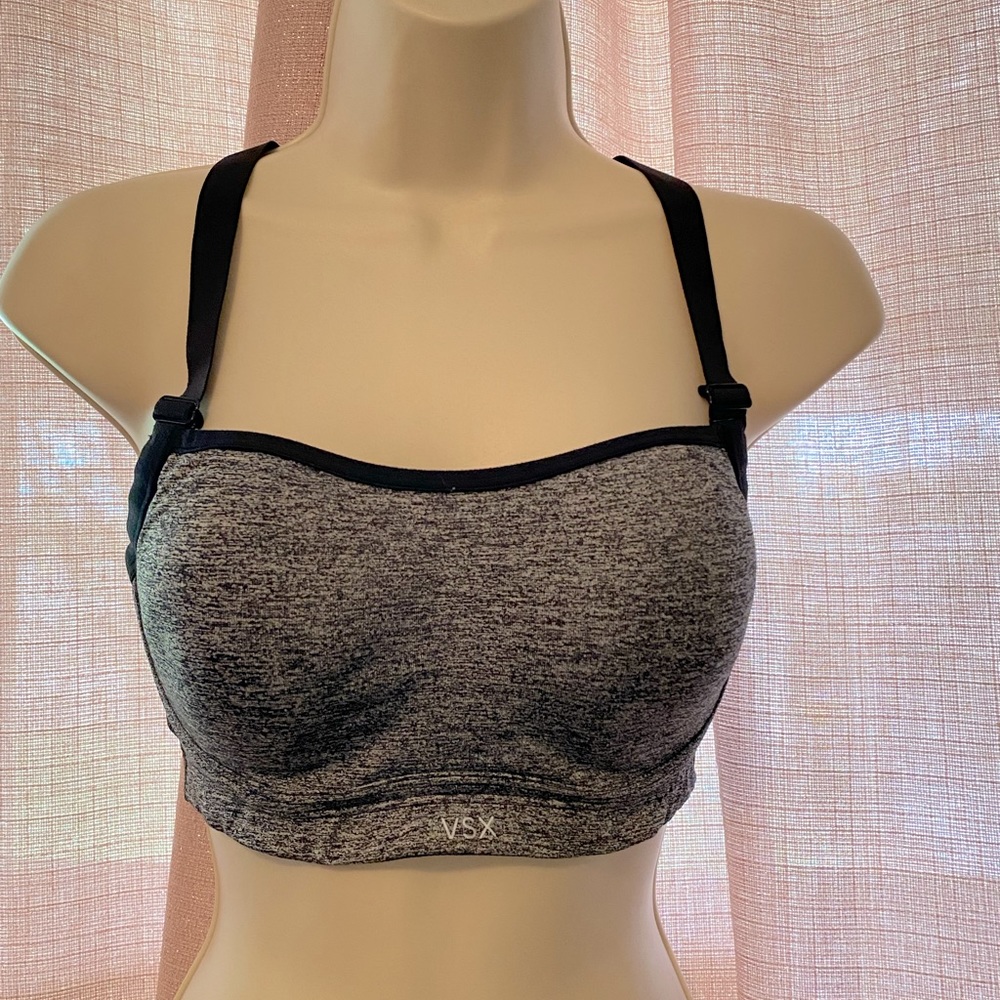 VSX Gray & Black Heathered Sports Bra